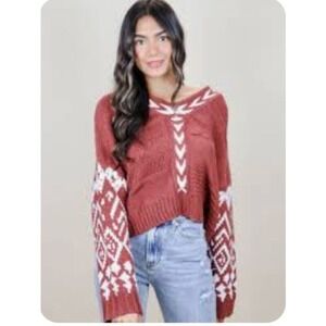 POL Aztec‎ Crewneck Sweaters SZ Med